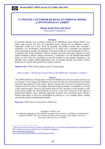 LA POLÍTICA EXTERIOR DE RUSIA EN ORIENTE MEDIO