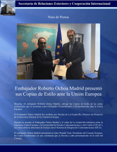 Embajador Roberto Ochoa Madrid presentó sus Copias de Estilo