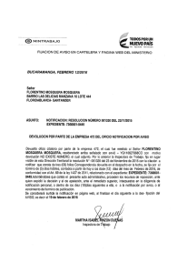 Notificación por aviso Dt Santander - FLORENTINO