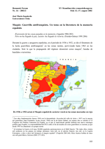 Maquis: Guerrilla antifranquista. Un tema en la literatura de la