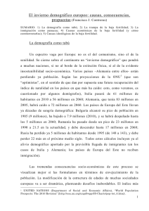 El invierno demográfico europeo: causas, consecuencias, propuestas.