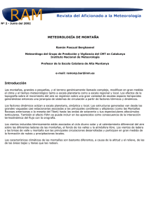 METEOROLOGÍA DE MONTAÑA Introducción