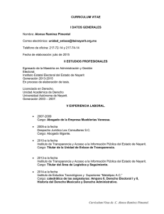 Currículum Vitae de .C. Alonso Ramírez Pimentel. CURRICULUM