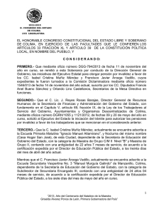 el honorable congreso constitucional del estado libre y soberano de