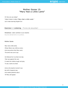 Mother Goose 15: “Mary Had a Little Lamb”