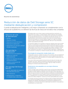 Reducción de datos de Dell Storage serie SC mediante