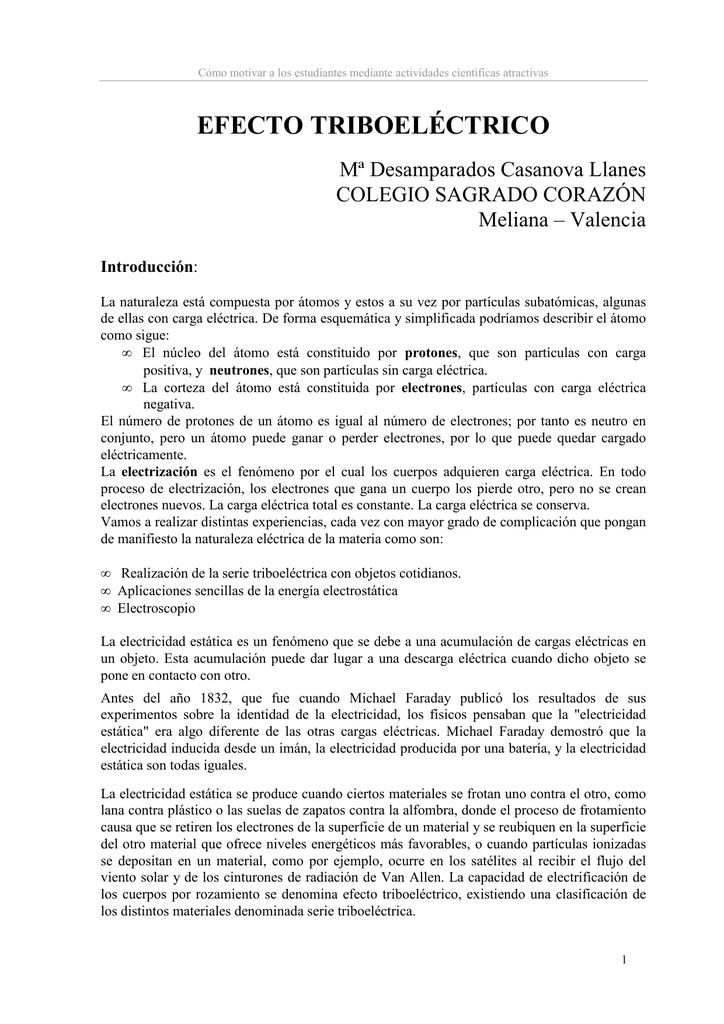 efecto triboeléctrico