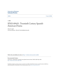 SPAN 494.01: Twentieth Century Spanish-American