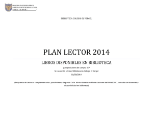 plan lector 2014 - Colegio El Vergel