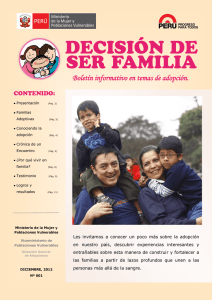 Boletín informativo en temas de adopción.