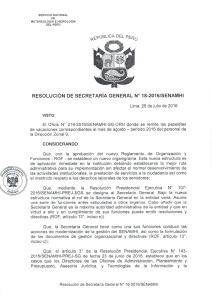 RESOLUCIÓN DE SECRETARÍA GENERAL No 18