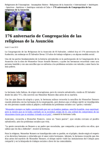 176 aniversario de Congregación de las religiosas de la Asunción