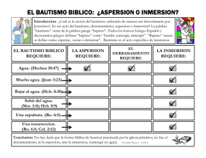 el bautismo biblico: ¿aspersion o inmersion?