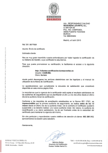 Certificado ISO 9001 REGENERA