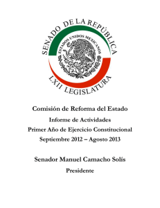 Comisión de Reforma del Estado Senador Manuel Camacho Solís