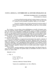 CUENCA ROMANA. CONTRIBUCIÓN AL ESTUDIO EPIGRÁFICO (II