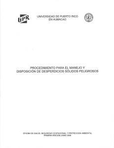 Procedimiento para el Manejo de Desperdicios Sólidos