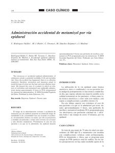 Administración accidental de metamizol por vía epidural