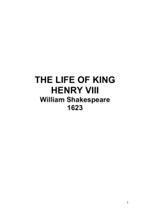 Shakespeare, William, THE LIFE OF KING HENRY VIII