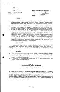 aprueba convenio de transferencia - Gobierno Regional de Arica y