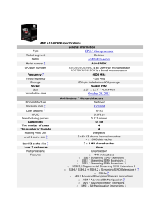 CPU / Microprocessor AMD A10-Series October 28, 2013