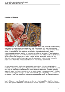 La verdadera razón de la renuncia papal