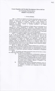 Carta Orgánica del Partido Movimiento Libres del Sur