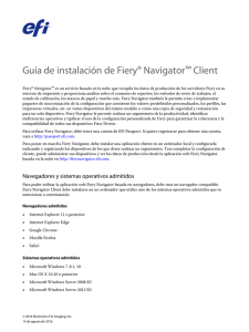 Guía de instalación de Fiery Navigator Client