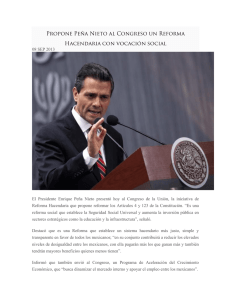 08 SEP 2013 El Presidente Enrique Peña Nieto presentó hoy al