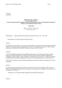 Directiva 73/23 CE de Baja Tensión 1 de 9 373L0023 16.04.1998