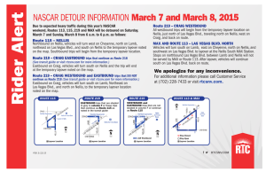 NASCAR DETOUR INFORMATION March 7 and March 8, 2015