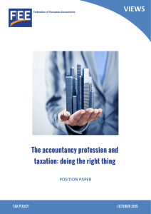 The accountancy profession and taxation: doing the right thing