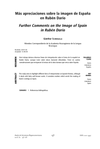 Más apreciaciones sobre la imagen de España en Rubén Darío