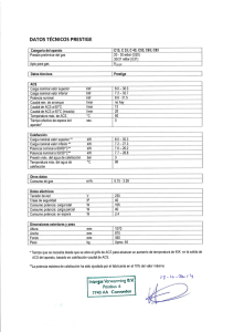 Datos técnicos HR HRE PRESTIGE