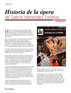 Historia de la ópera de Gabriel Menéndez Torrellas