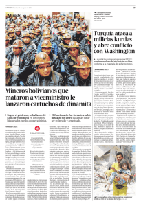 Mineros bolivianos que mataron a viceministro le
