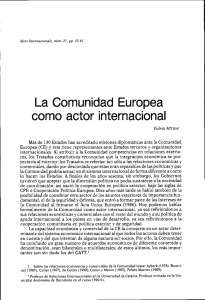 La Comunidad Europea como actor internacional