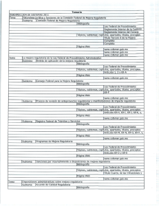 Temario - Comisión Federal de Mejora Regulatoria