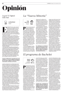La “Nueva Minoría” El programa de Bachelet
