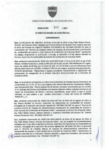 DIRECCCION GENERAL DE AVIACION CIVIL RESOLUCiON 3 9 0