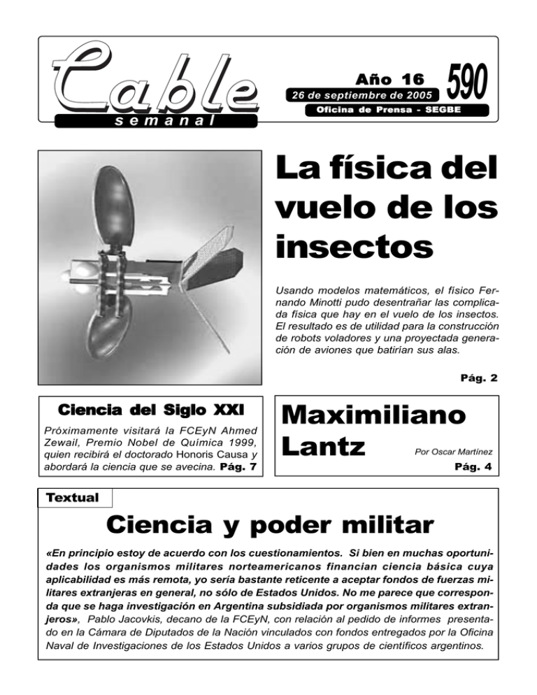 La Física Del Vuelo De Los Insectos - Facultad De Ciencias Exactas Y