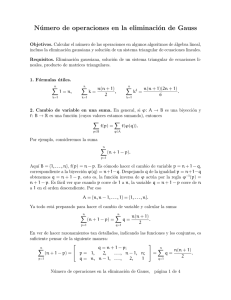 Número de operaciones en la eliminación de Gauss