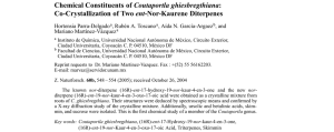 Chemical Constituents of Coutaportla ghiesbregthiana: Co