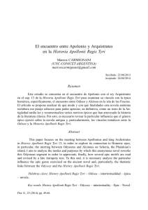 El encuentro entre Apolonio y Arquístrates en la Historia Apollonii