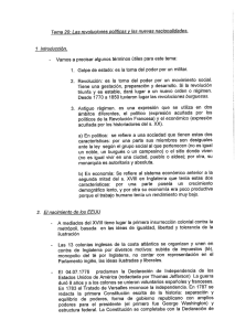 Tema 20: Las revoluciones políticas v las nuevas nacionalidades. 1