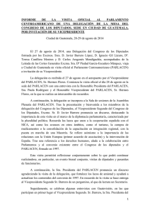 informe de la visita oficial al parlamento centroamericano de una