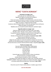 menú “costa dorada” - Restaurante Castillo de Javier