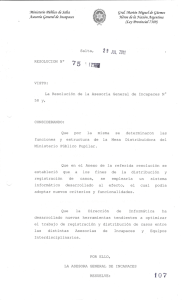 Res.75 Mesa Distribuidora del Ministerio Pupilar