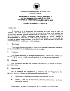 Reglamento para el acceso, tránsito y estacionamiento de vehículos