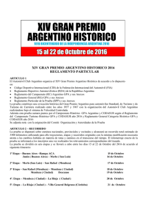 Reglamento - XIV Gran Premio Argentino Historico